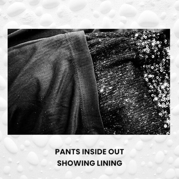 Cable & Gauge Ladies' Silver/Black Ombre Sequin Pants Pull On - XL - Picture 3 of 8